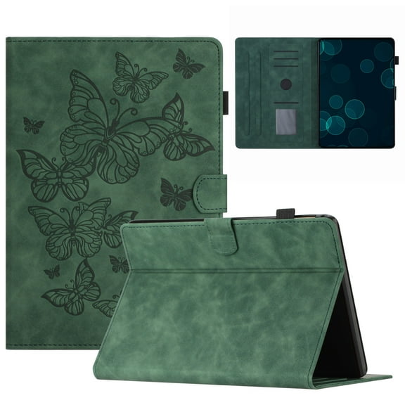 TECH CIRCLE Case for Amazon Kindle (11th Generation) 2022 Release 6" - Magnetic Folio Cute Slim Cover Case with Auto Sleep Wake /Card Holder, Lightweight Leather e-Reader Book Cover (Butterfly Green)