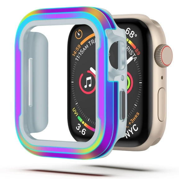 TECH CIRCLE Case for Apple Watch Series 6/5/4/SE (40mm) - Durable Aluminum/TPU Case Shockproof Protective Sturdy Rugged Cover Stylish Cool Bumper Protector for Apple Smartwatch 40MM, Rainbow