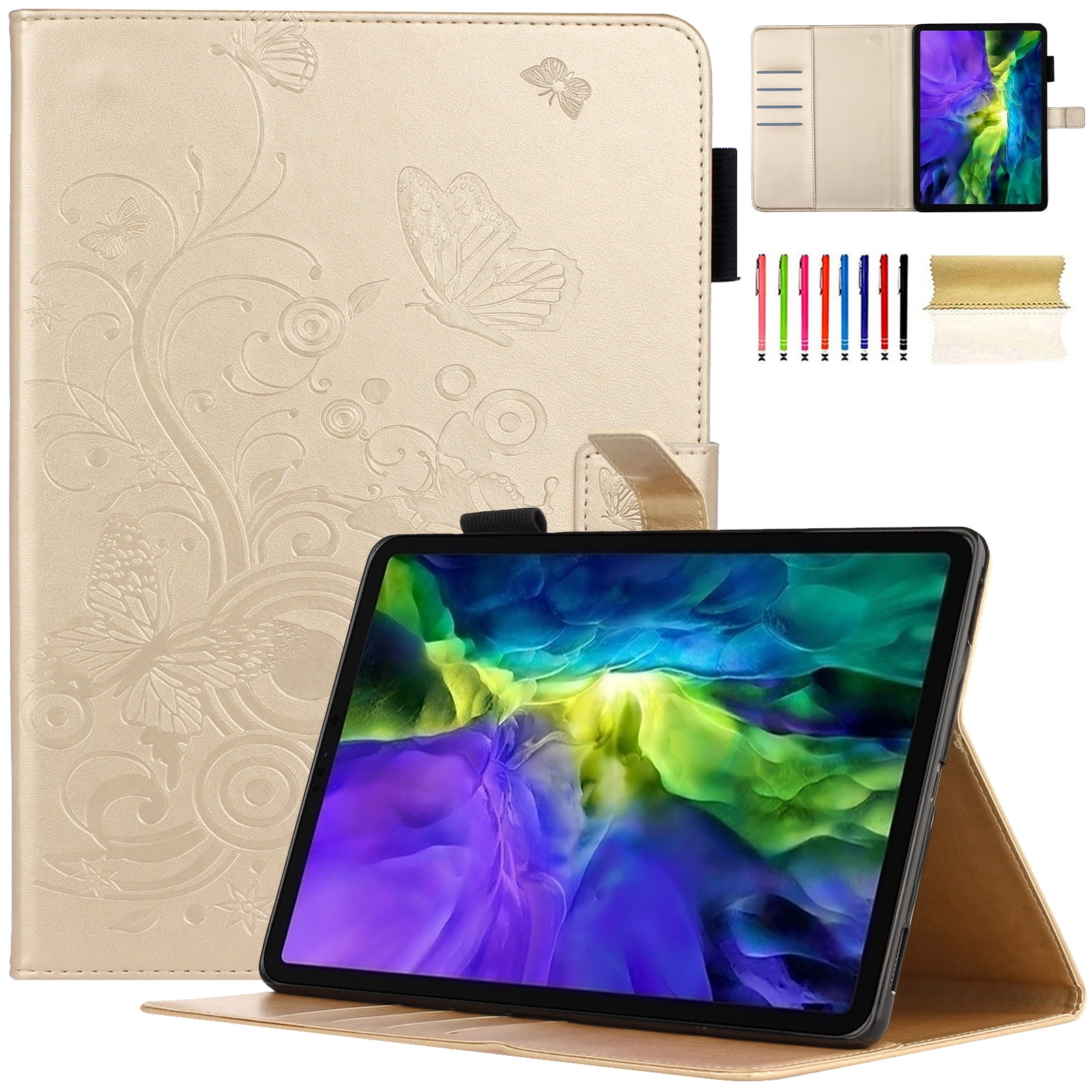 TECH CIRCLE Case for Apple iPad 10th Generation 10.9 Inch 2022,PU Leather Folio Flip Stand Smart Protective Cover with Auto Wake/Sleep Pencil Holder Soft Back Cover for iPad 10th Gen 10.9",Gold