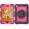 thumbnail image 1 of TECH CIRCLE Case for Apple iPad Mini (7.9") Tablet - [Built with Screen Protector] Heavy Duty Protection Rugged Case with Kickstand Portable Handle Drop Proof Cover, Black+Rose, 1 of 10