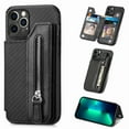 thumbnail image 1 of TECH CIRCLE Case Compatible with iPhone 12/iPhone 12 Pro 6.1 inch,Weave Pattern Leather Double Magnetic Clasp Card Slots Holder Back Wallet Shockproof Phone Cover,Black, 1 of 13
