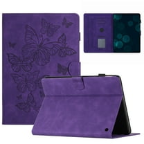 TECH CIRCLE Case for Fire 7 (12th Generation, 2022 Release) Tablet 7" - Magnetic Slim Folio Leather Cute Case with Auto Sleep Wake /Card Holder /Adjustable Viewing Stand Angles (Butterfly Purple)