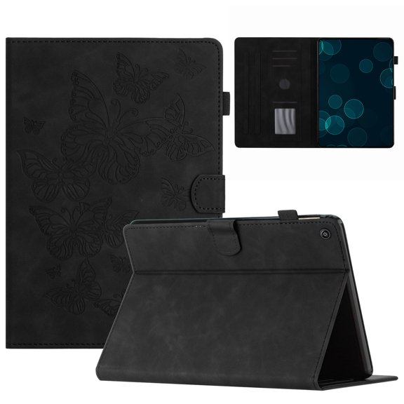 TECH CIRCLE Case for Fire HD 8 (8th/7th/6th Generation, 2019/2017/2015) Tablet 8" - Magnetic Folio Cute Slim Case with Auto Sleep Wake /Card Holder /Adjustable Viewing Stand Angles (Butterfly Black)