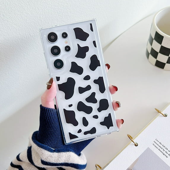TECH CIRCLE Case For Galaxy A34 5G,Cute Clear Slim Girls Women Shockproof Protective Soft TPU Bumper Transparent Cover Phone Case for Samsung Galaxy A34 5G 6.2" 2023,Cow