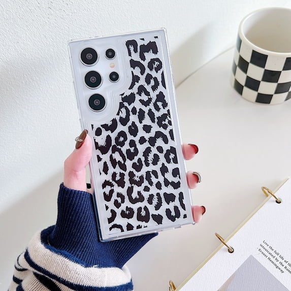 TECH CIRCLE Case For Galaxy A54 5G,Cute Clear Slim Girls Women Shockproof Protective Soft TPU Bumper Transparent Cover Phone Case for Samsung Galaxy A54 5G 6.4" 2023,Black Leopard Print