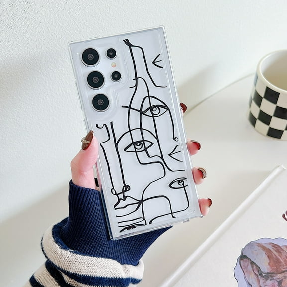 TECH CIRCLE Case For Galaxy Note 20 Ultra,Cute Clear Slim Girls Women Shockproof Protective Soft TPU Bumper Transparent Cover Phone Case for Samsung Galaxy Note 20 Ultra 2020,Face