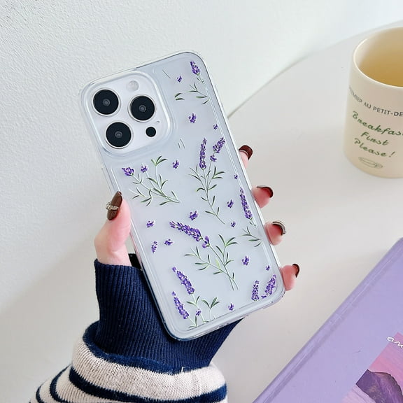 TECH CIRCLE Case For iPhone 14 Pro Max,Cute Clear Slim Girls Women Shockproof Protective Soft TPU Bumper Transparent Cover Phone Case for Apple iPhone 14 Pro Max 2022,Lavender