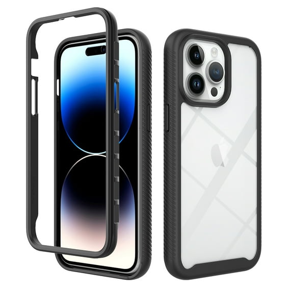 TECH CIRCLE Case For iPhone 15,Full Body Heavy Duty Protection Built-in Clear Screen Protector Sturdy Lightweight Protective Durable Clear Back Case for Apple iPhone 15 6.1" 2023,Black