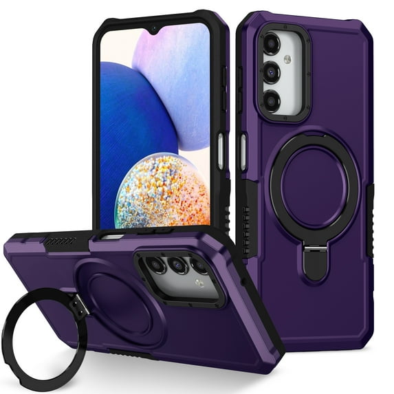 TECH CIRCLE Case for Galaxy A03S, Premium Plastic/TPU Hard Case with Sturdy View Kickstand Military Drop Shockproof Protective Rugged Slim Back Cover Shell for Galaxy A03S 6.5" 2021,Darkpurple