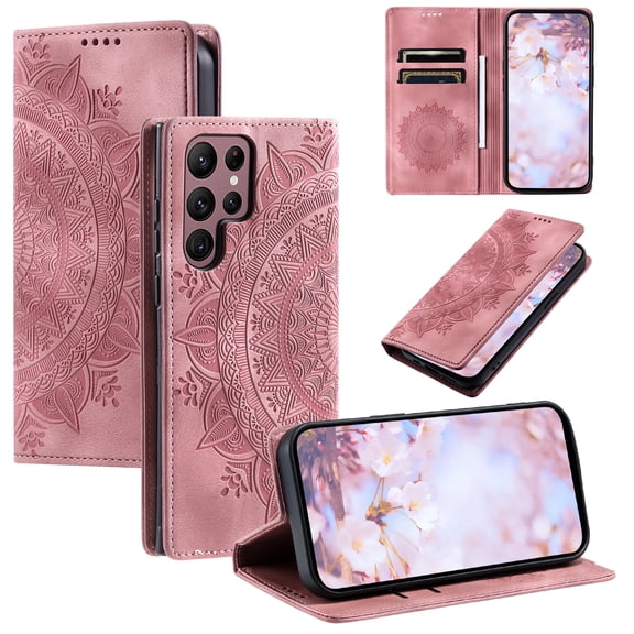 TECH CIRCLE Case For Galaxy Note 10+ Case, Slim PU Leather Flip Folio Case Card Holders Kickstand Magnetic Shockproof Protective TPU Inner Wallet Cover for Samsung Galaxy Note 10 Plus 5G,Pink