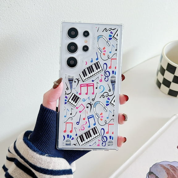 TECH CIRCLE Case For Galaxy Note 20,Cute Clear Slim Girls Women Shockproof Protective Soft TPU Bumper Transparent Cover Phone Case for Samsung Galaxy Note 20 6.7" 2020,Musical Note