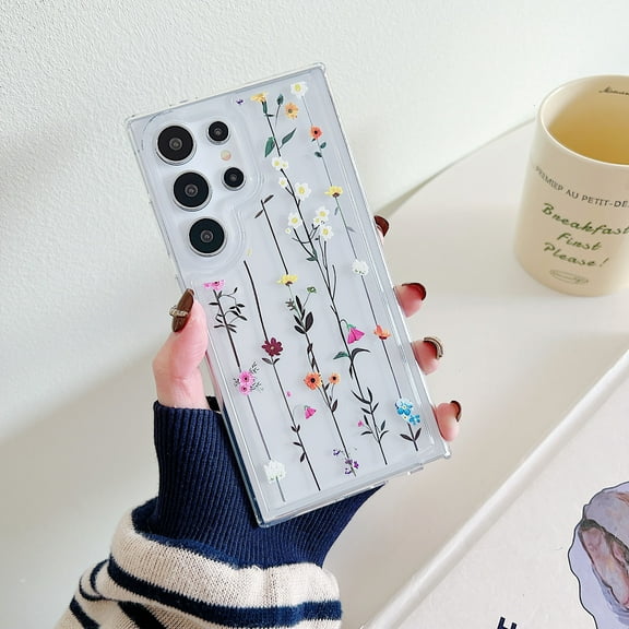 TECH CIRCLE Case For Galaxy S23,Cute Clear Slim Girls Women Shockproof Protective Soft TPU Bumper Transparent Cover Phone Case for Samsung Galaxy S23 6.1" 2023,Flower