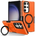 thumbnail image 1 of TECH CIRCLE Case for Galaxy S23 Ultra, Premium Plastic/TPU Hard Case with Sturdy View Kickstand Military Drop Shockproof Protective Rugged Slim Back Cover Shell for Galaxy S23 Ultra,Orange, 1 of 8