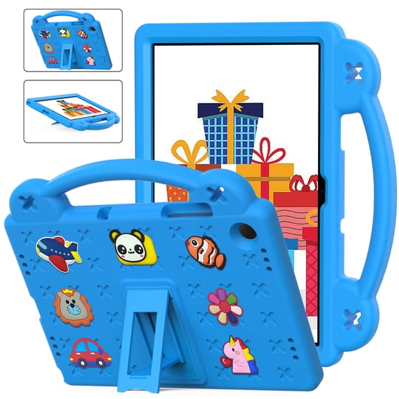 TECH CIRCLE Case for Galaxy Tab A9+ (2023) Tablet, Model SM-X210/X215/X216 Case - Premium Shockproof Hard Rugged Case with Foldable Kickstand Lightweight Portable Handle Cute Kids Cover, Light Blue