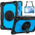 thumbnail image 1 of TECH CIRCLE Case for Galaxy Tab S8 Plus & Galaxy Tab S7 Plus & Galaxy Tab S7 FE Tablet (12.4 Inch) - Protective Sturdy Kickstand Case with Shoulder/Hand Strap for SM-X800/SM-T730/SM-T970 (Blue Black), 1 of 7