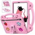 thumbnail image 1 of TECH CIRCLE Case for Galaxy Tab S9 FE Plus 5G/S9 Plus/S7 FE/S8 Plus/S7 Plus 12.4" Tablet, Strawberry Panda Shockproof Rugged Lightweight Convertible Stand Kids Friendly Tablet Case with Handles,Pink, 1 of 6