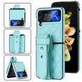 thumbnail image 1 of TECH CIRCLE Case for Galaxy Z Flip 4, Classic PU Leather Adjustable Wristband Kickstand Anti-Scratch Shockproof Protection Cover for Samsung Galaxy Z Flip 4 5G 2022,Green, 1 of 8