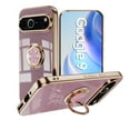 thumbnail image 1 of TECH CIRCLE Case for Google Pixel 9A (6.3", 2025) - Shiny Plating Cute Slim Case with Rotating Finger Ring Kickstand, Durable Soft Silicone Lightweight Protective Thin Phone Cover, Lightpurple, 1 of 5