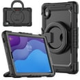 thumbnail image 1 of TECH CIRCLE Case for Lenovo Smart Tab M10 HD (2nd Gen) (10.1") (Model TB-X306X) with [Screen Protector] - Drop Proof Protective Kickstand Case Portable Handle Sturdy Rugged Cover, Black, 1 of 8