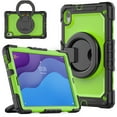 thumbnail image 1 of TECH CIRCLE Case for Lenovo Smart Tab M10 HD (2nd Gen) (10.1") (Model TB-X306X) with [Screen Protector] - Drop Proof Protective Kickstand Case Portable Handle Sturdy Rugged Cover, Black+Green, 1 of 8
