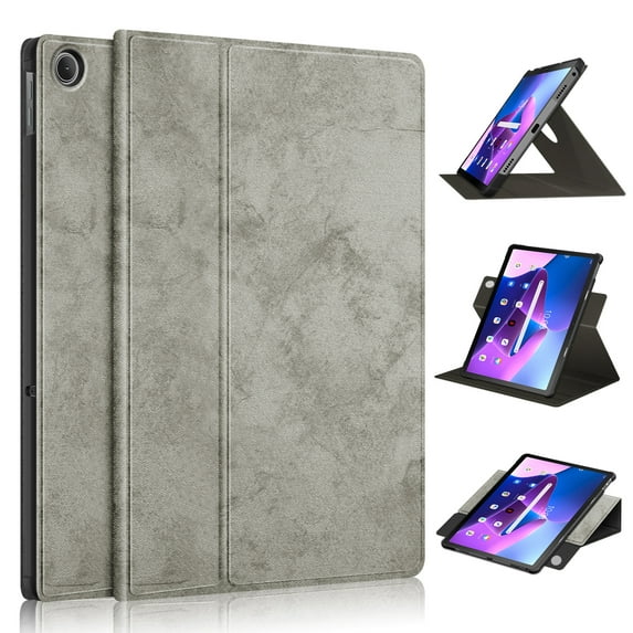 TECH CIRCLE Case for Lenovo Tab M10 Plus (10.6") Tablet (3rd Generation) 2022 Release - 360 Degree Rotating Adjustable Stand Angles Lightweight Flip Smart Case with Auto Sleep Wake Function (Gray)