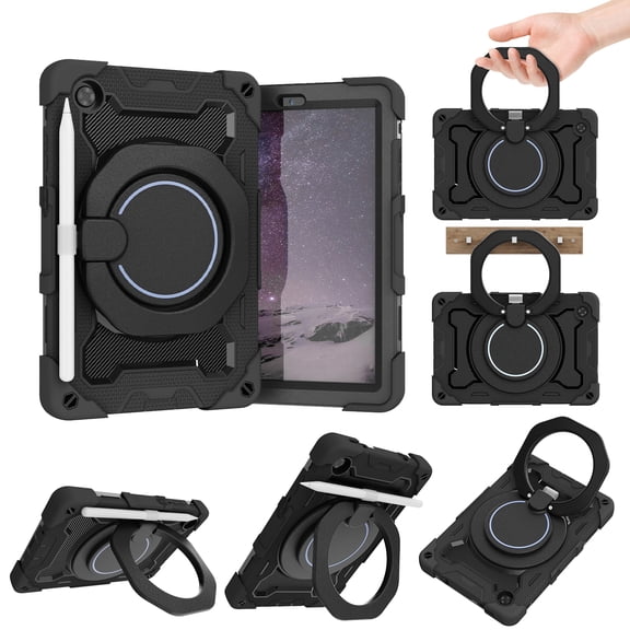 TECH CIRCLE Case for Lenovo Tab M8 HD (8") (TB-8505F) Tablet - Heavy Duty Protection Rugged Case with Kickstand Portable Handle Drop Proof Cover, Black