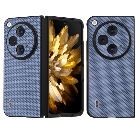 TECH CIRCLE Case for One Plus Open,Oppo Find N3 Case 2023, Carbon Fibre Cover Classic Fashion Ultra Slim Lightweight Shockproof Anti-drop Camera Lens Protection Anti-scratch Phone Case, Blue