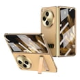 thumbnail image 1 of TECH CIRCLE Case for One Plus Open with Screen Protector, Lychee Pattern PU Leather Plating Case Hidden Kickstand Full Body Shockproof Anti-Scratches Cover for One Plus Open/OPPO Find N3 2023,Gold, 1 of 7