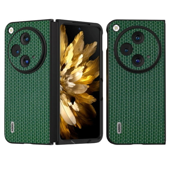 TECH CIRCLE Case for OnePlus Open 2023,Oppo Find N3 Case, Luxury Grid Texture Leather Anti-Slip Shockproof Protection Slim Lightweight PU Leather Cover Case for OnePlus Open & Oppo Find N3 - Green