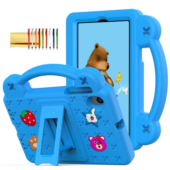 TECH CIRCLE Case for Onn 7" Tablet 2024 Gen 4, Strawberry Panda Shockproof Rugged Lightweight Convertible Stand Handles Kids Friendly Case for Onn 7 inch 4 Gen Tablet 2024 (Model:100135924),Skyblue