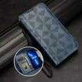 thumbnail image 1 of TECH CIRCLE Case For Samsung Galaxy A13 5G,Embossed Triangle Pattern Design PU Leather Magnetic Closure Flip Wallet Card Slots Holder Shockproof Cover with Wrist Strap.Blue, 1 of 8