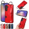 thumbnail image 1 of TECH CIRCLE Case for Samsung Galaxy A72 (6.7") 2021 - Lightweight Leather Phone Case with Stand & Card Holder & Buckle & Hand Strap, Protective Functional Cover, Red, 1 of 8