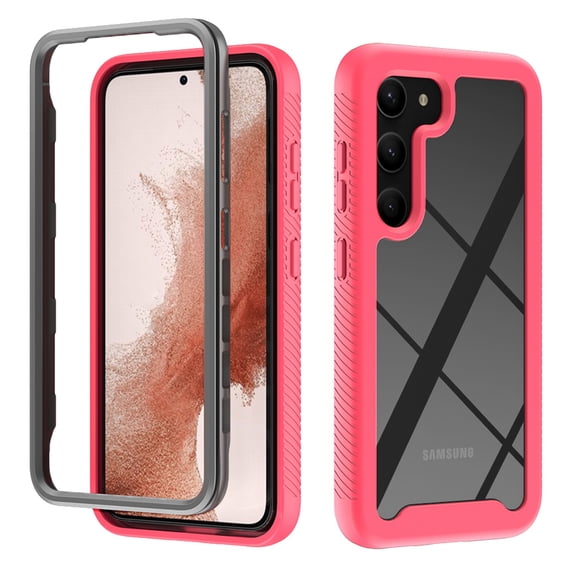 TECH CIRCLE Case for Samsung Galaxy S23 5G, 2 in 1 Slim Hybrid Shockproof Rubber Flexible Bumper Transparent Matte Anti-Slip Protective CLear Cover Case for Galaxy S23 5G 6.1 inch, Rose