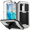 thumbnail image 1 of TECH CIRCLE Case for Samsung Galaxy S23 6.1 inch,Heavy Duty Military Grade Drop Proof Protection Cover with Screen Protector Kickstand Rugged Shockproof Bumper Slide Camera Protect Cover,Silver, 1 of 7