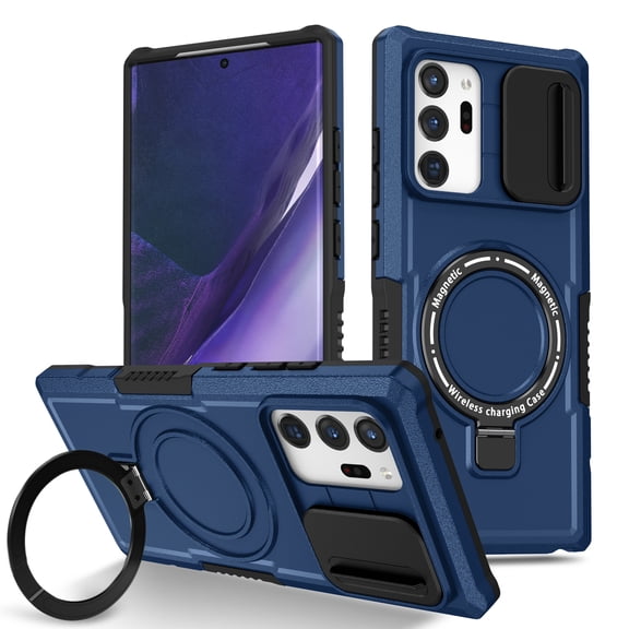 TECH CIRCLE for Samsung Galaxy S23 Ultra Case 6.8", [Sliding Cover for Camera Protection] [Compatible with MagSafe] Shockproof Multifunctional Shell Case with Kickstand/Phone Ring Holder,Royal Blue
