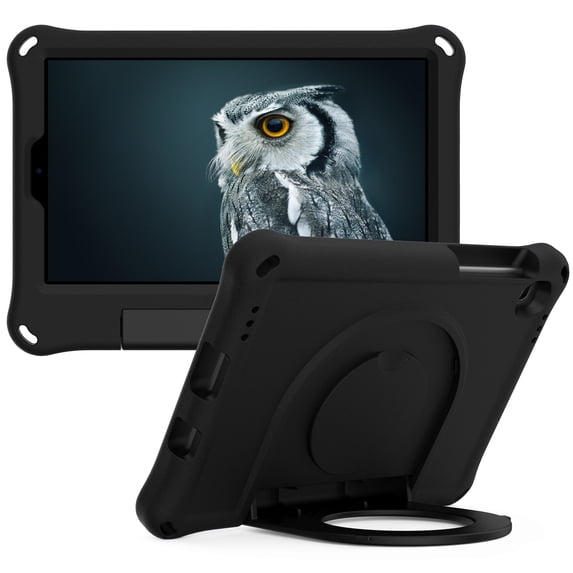 TECH CIRCLE Case for Samsung Galaxy Tab A7 Lite (8.7 Inch) (SM-T220) Tablet - Lightweight Plastic Kickstand Case Portable Handle Protective Cover for Kids (Black)