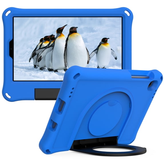 TECH CIRCLE Case for Samsung Galaxy Tab A7 Lite (8.7 Inch) (SM-T220) Tablet - Lightweight Plastic Kickstand Case Portable Handle Protective Cover for Kids (Blue)
