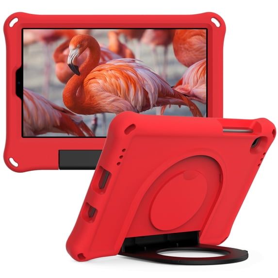 TECH CIRCLE Case for Samsung Galaxy Tab A7 Lite (8.7 Inch) (SM-T220) Tablet - Lightweight Plastic Kickstand Case Portable Handle Protective Cover for Kids (Red)
