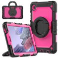 thumbnail image 1 of TECH CIRCLE Case for Samsung Galaxy Tab A7 Lite (8.7") Tablet (SM-T220)- [Built with Screen Protector] Heavy Duty Protection Rugged Case with Kickstand Portable Handle Drop Proof Cover, Black+Rose, 1 of 8