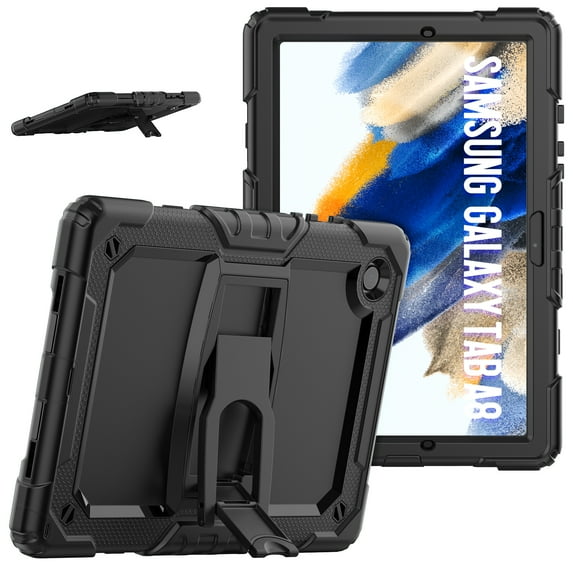 TECH CIRCLE Case for Samsung Galaxy Tab A8 10.5" Tablet (SM-X200, 2022) - Built-in Kickstand Shockproof Case Heavy Duty Protection Sturdy Rugged Cover - Black