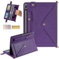 thumbnail image 1 of TECH CIRCLE Case for Samsung Galaxy Tab S9 FE Plus,Galaxy Tab S10+/S9+ Case 12.4",PU Leather Business Stand Protective Cover S Pen Holder Card Slots Shoulder Hand Strap Handbag Wallet Cover,Purple, 1 of 6