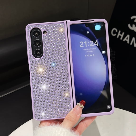 TECH CIRCLE Case for Samsung Galaxy Z Flip 4 5G Phone Case for Women Girls, Slim Ultra Thin Matte Back Shockproof Protective Crystal Bling Cover for Samsung Z Flip 4 5G 6.7" 2022,Purple