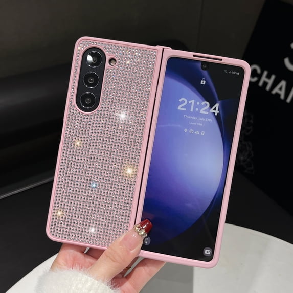 TECH CIRCLE Case for Samsung Galaxy Z Flip 4 5G Phone Case for Women Girls, Slim Ultra Thin Matte Back Shockproof Protective Crystal Bling Cover for Samsung Z Flip 4 5G 6.7" 2022,Pink