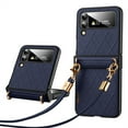 thumbnail image 1 of TECH CIRCLE Case for Samsung Galaxy Z Flip 4, Luxury PU Leather Crossbody Case with Lanyard Shoulder Strap Slim Hinge Protection Shockproof Folding Cover for Samsung Galaxy Z Flip 4 2022,Blue, 1 of 9