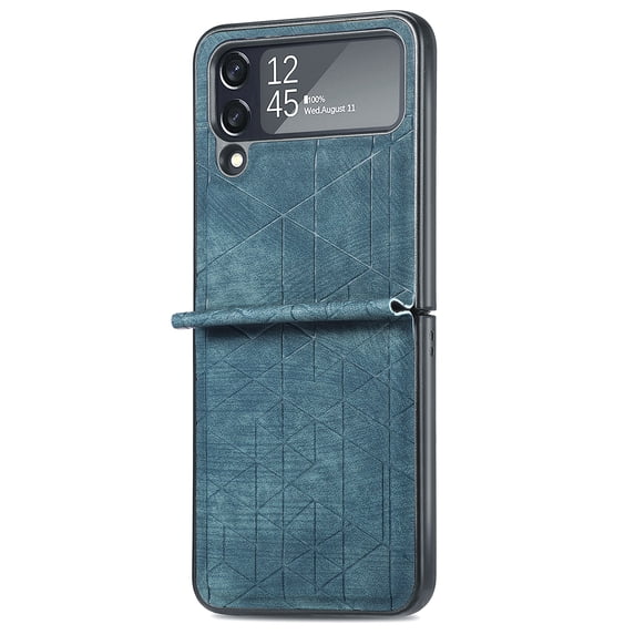 TECH CIRCLE Case for Samsung Galaxy Z Flip 4 Stylish Leather Pattern Anti-Scratch Non-Slip Support Wireless Charging Shockproof Case For Samsung Galaxy Z Flip 4,Green