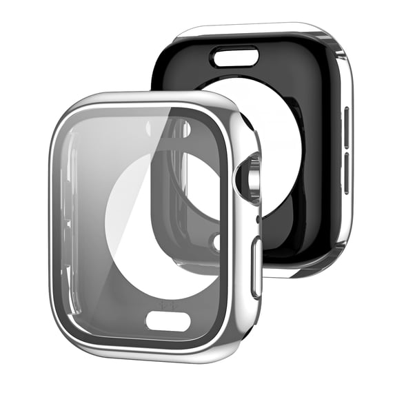 TECH CIRCLE Case with Screen Protector for Apple Watch Series 6/5/4/SE 44mm, Lightweight Ultra-Thin All Round Full Protective Hard PC Cover Bumper for iWatch Accessories,Sillver