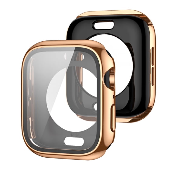 TECH CIRCLE Case with Screen Protector for Apple Watch Series 6/5/4/SE 44mm, Lightweight Ultra-Thin All Round Full Protective Hard PC Cover Bumper for iWatch Accessories,Rosegold