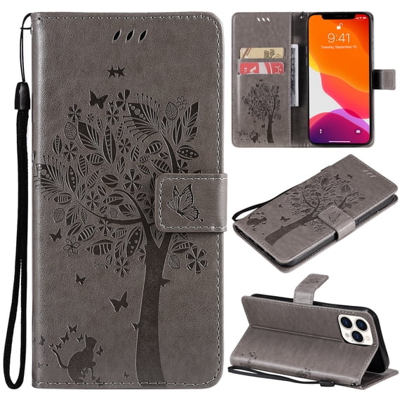 TECH CIRCLE Case for 2022 Apple iPhone 14 Plus (6.7") Cell Phone - Protective PU Leather Stand Cute Flip Case (Gray)