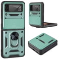 thumbnail image 1 of TECH CIRCLE Case for (2022) Galaxy Z Flip 4 5G Cell Phone (6.7") - Protective Rugged Kickstand Case with Ring Holder, Green, 1 of 8