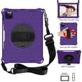 thumbnail image 1 of TECH CIRCLE Case for (2022) iPad (10th Generation) 10.9" - Rugged Stand Case with Shoulder Strap / Pencil Holder / Hand Strap, Purple+Black, 1 of 6